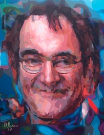 Abstract Realism Juxtaposed paintings Steven Spielberg juxtaposed Quentin Tarantino, "Directors Cut" by San Francisco artist Donald Rizzo