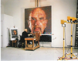 Chuck Close in his studio