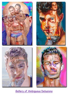 Ambiguous Delusions Gallery of Gay Male Art in Acrylic on Canvas Paintings by San Francisco Artist Donald Rizzo