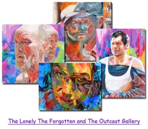 The Lonely, the Forgotten and the Outcast Gallery of Abstract Realism Art in Acrylic on Canvas Paintings by San Francisco / Atlanta Artist Donald Rizzo